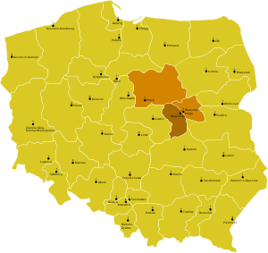 Karte der Kirchenprovinz Warschau