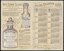 A free calendar from 1888 advertising medical products Ladies Calendar 1888.jpg