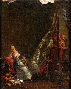 Le Boudoir, scène galante, 1773, coll. privée