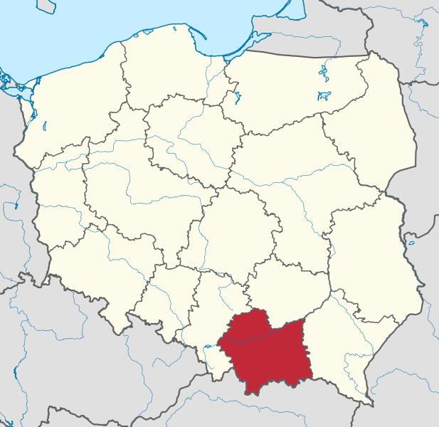 File:Lesser Poland in Poland (+rivers).svg