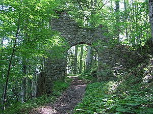 Lichtentann castle ruins - partially reconstructed gate system