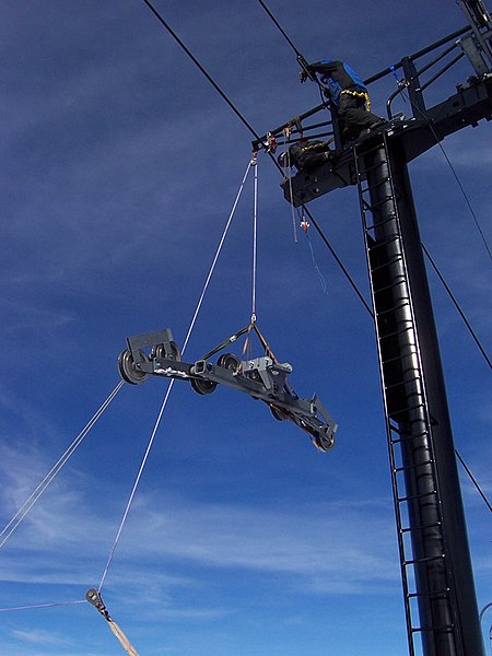 File:Lifting a rebuilt sheave assembly back into place, S-lift, Copper Mountain.jpg