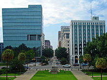 The building at Main and Gervais that previously housed the WOLO-TV newsroom is seen at right LookingdownMainSt.jpg