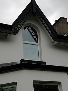 This late Victorian house at 38 Princetown Road in Bangor, County Down, Northern Ireland, has frilly bargeboards. Lte Victorian Bargeboards.jpg