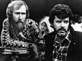 Jim Henson and George Lucas on the set of Labyrinth in 1986