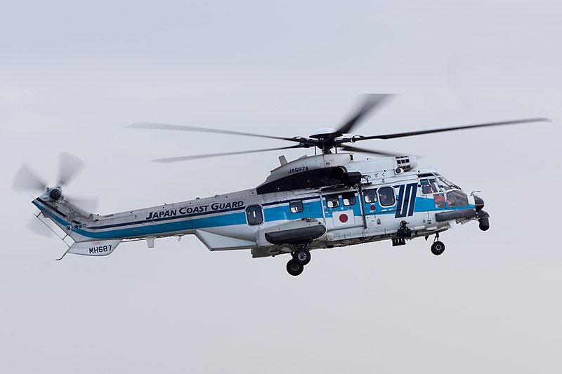 File:MH687 "Mimizuku (Horned owl)", JA687A, Eurocopter EC225LP Super Puma Mk2+, Kansai Airport Coast Guard Air Station, Japan Coast Guard (17009869160).jpg