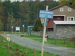 Road sign in Nowa Kazmierka