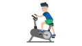 Man on an Exercise Bike Cartoon.svg