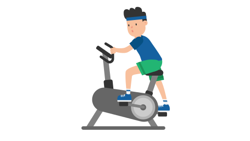 File:Man on an Exercise Bike Cartoon.svg