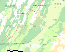 Mapa obce Lélex