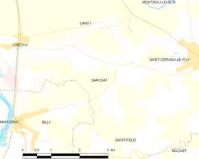 Poziția localității Sanssat