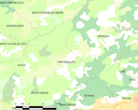 Mapa obce Creysseilles