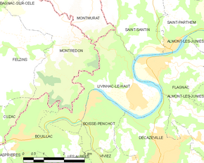 Poziția localității Livinhac-le-Haut