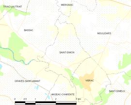 Mapa obce Saint-Simon