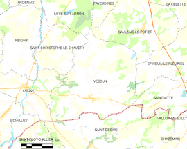 Mapa obce Vesdun