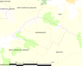 Poziția localității Monmadalès