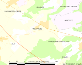 Mapa obce Vieux-Villez