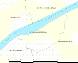 Mapa obce Civrac-sur-Dordogne