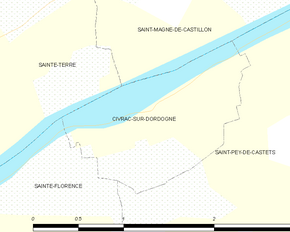 Poziția localității Civrac-sur-Dordogne