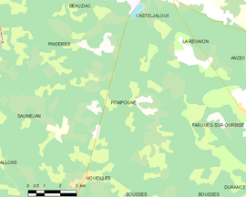 Mapa obce Pompogne