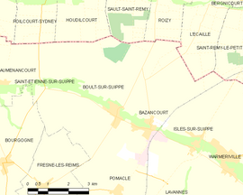Mapa obce Boult-sur-Suippe