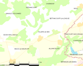 Mapa obce Villers-le-Sec