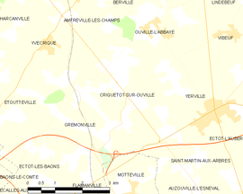 Mapa obce Criquetot-sur-Ouville