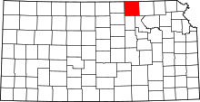 Harta e Washington County në Kansas