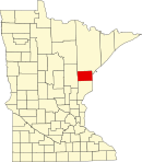 卡尔顿县在明尼苏达州的位置