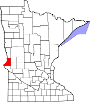 Map of Minnesota highlighting Traverse County Map of Minnesota highlighting Traverse County.svg
