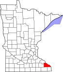 威诺纳县在明尼苏达州的位置
