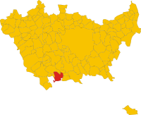Locatie van Vernate in Milaan (MI)