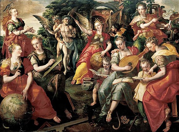 Allegory of the Seven Liberal Arts by Maerten de Vos (1590) Marten de Vos Seven liberal arts.jpg