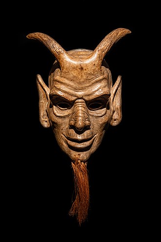 Mask Diabo used on folk fest of Carnaval. Mask Diabo of Portugal used on folk fest and rituals.jpg