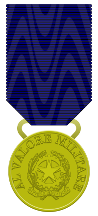 Italy Gold Medal of Military Valour Italian Ribbon bar tab 