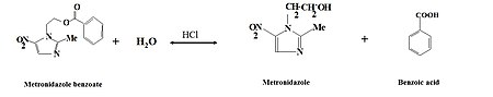 Metronidazol benzoate acid Hydrolysis may proceed as fellows.jpg