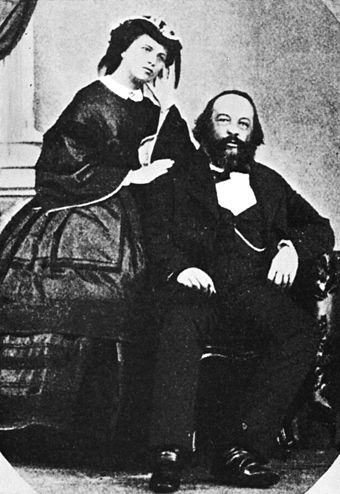 Bakunin and Antonina Kwiatkowska, circa 1861