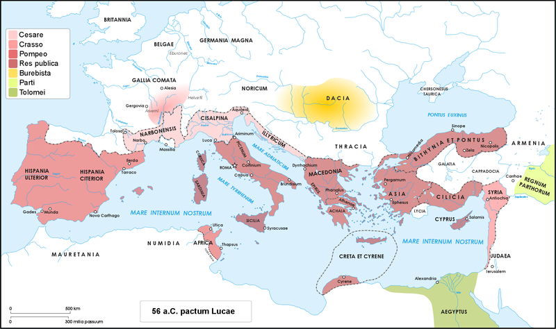 File:Mondo romano nel 56 aC al tempo del primo triumvirato.png