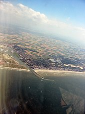 Blick auf Nieuwpoort und die Hafeneinfahrt