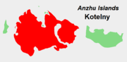 アンジュー諸島におけるコテリヌイ島の位置。