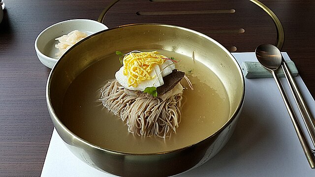 Naengmyeon, Korean-style cold noodles with buckwheat