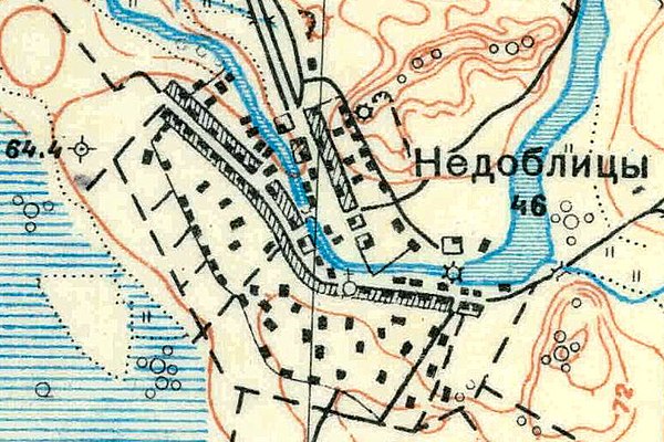 План деревни Недоблицы. 1930 год