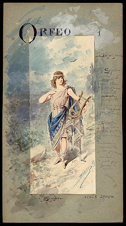 Orfeo (mezzosoprano), figurino di Alfredo Edel per Orphée et Eurydice (1889) - Archivio Storico Ricordi ICON004459.jpg