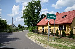 Street and road sign of Oseredek