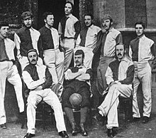 Oxford University players of the 1876-77 season. Six of the players photographed played in the cup final Oxford univ 1876.jpg