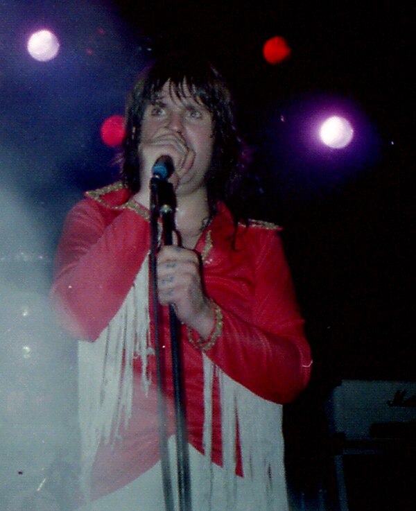 Osbourne performing in support of Blizzard of Ozz in Cardiff, Wales, 9 October 1980