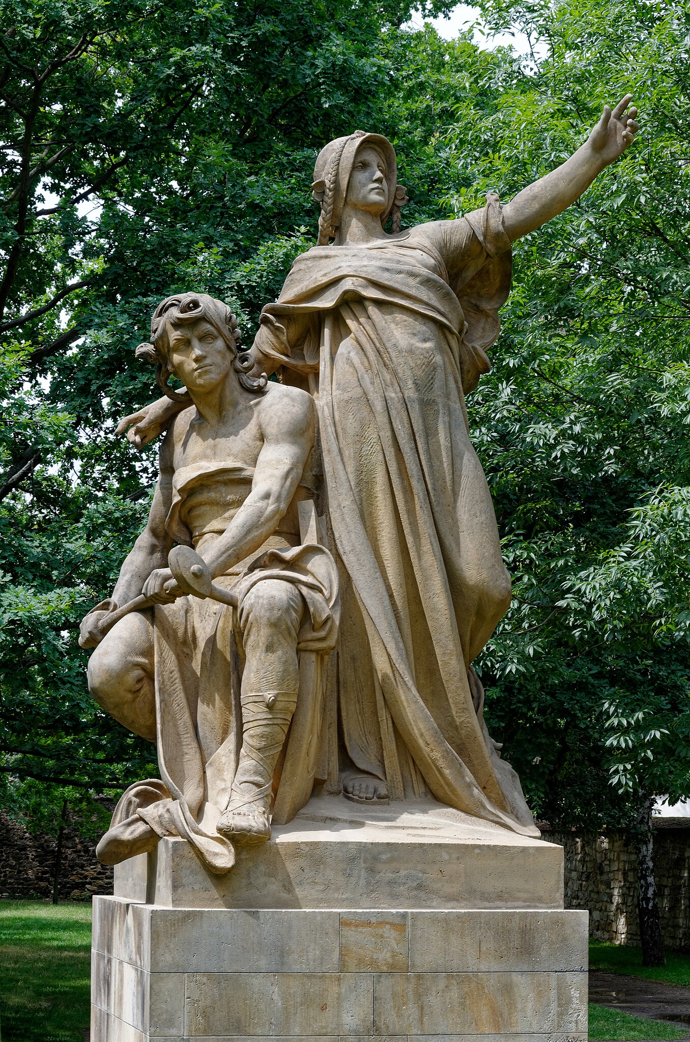 File:Přemysl et la princesse Libuše par Josef Myslbeck - Parc Vyšehrad  Prague.jpg - Wikimedia Commons