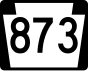 Pennsylvania Route 873 işaretçisi