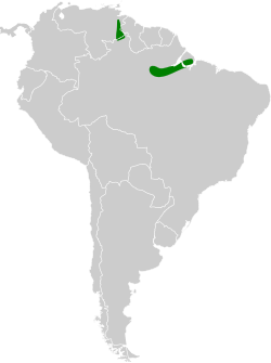 Distribución geográfica del anambé cariverde.