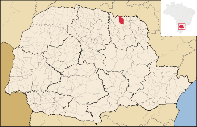 Localização de Santa Mariana no Paraná